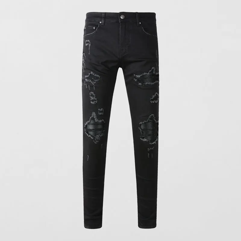 Y2K High Street Fashion New Men's Jeans Washed Nostalgic Stretch Slim Fit Perforated Patch Retro Black Jeans Designer Hip Hop Br
Y2K High Street Fashion New Men's Jeans Washed Nostalgic Stretch Slim Fit Perforated Patch Retro Black Jeans Designer Hip Hop Br