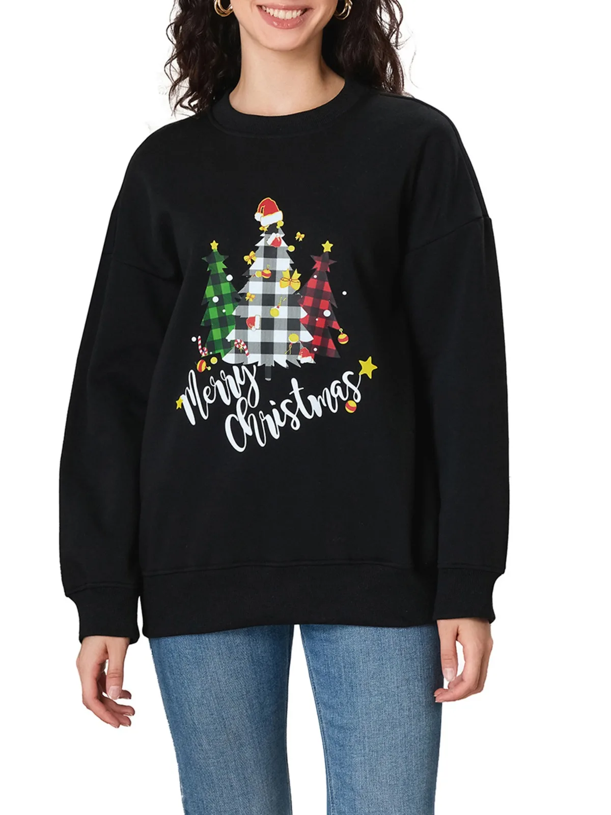Женская модная толстовка с круглым вырезом и буквенным принтом «Рождественская елка», повседневный пуловер, удобный праздничный подарок, топ, толстовка
Женская модная толстовка с круглым вырезом и буквенным принтом «Рождественская елка», повседневный пуловер, удобный праздничный подарок, топ, толстовка