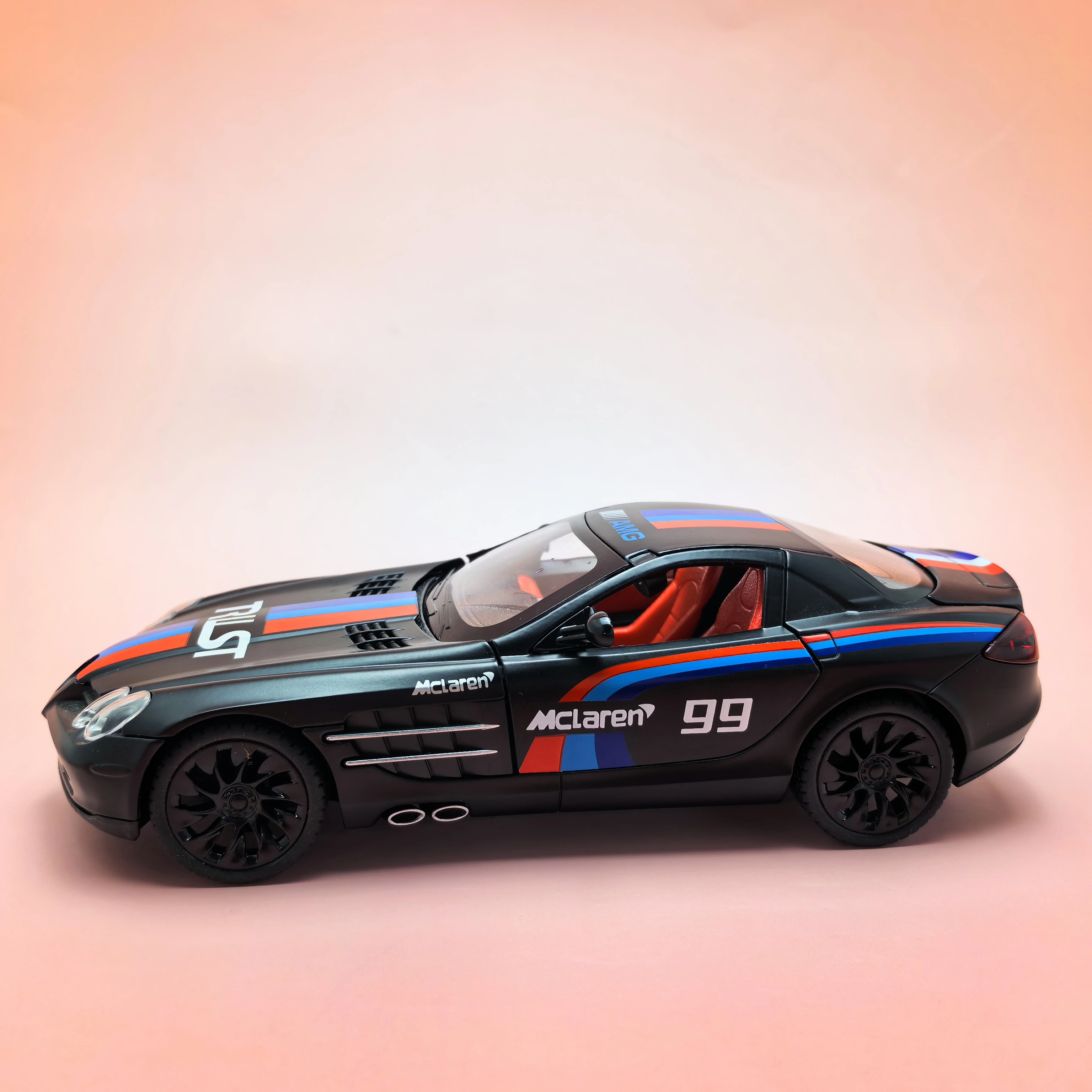 Alloy Sports Car Replica with Pull-Back Function, Light & Sound Effects, Realistic Doors Openable
Alloy Sports Car Replica with Pull-Back Function, Light & Sound Effects, Realistic Doors Openable