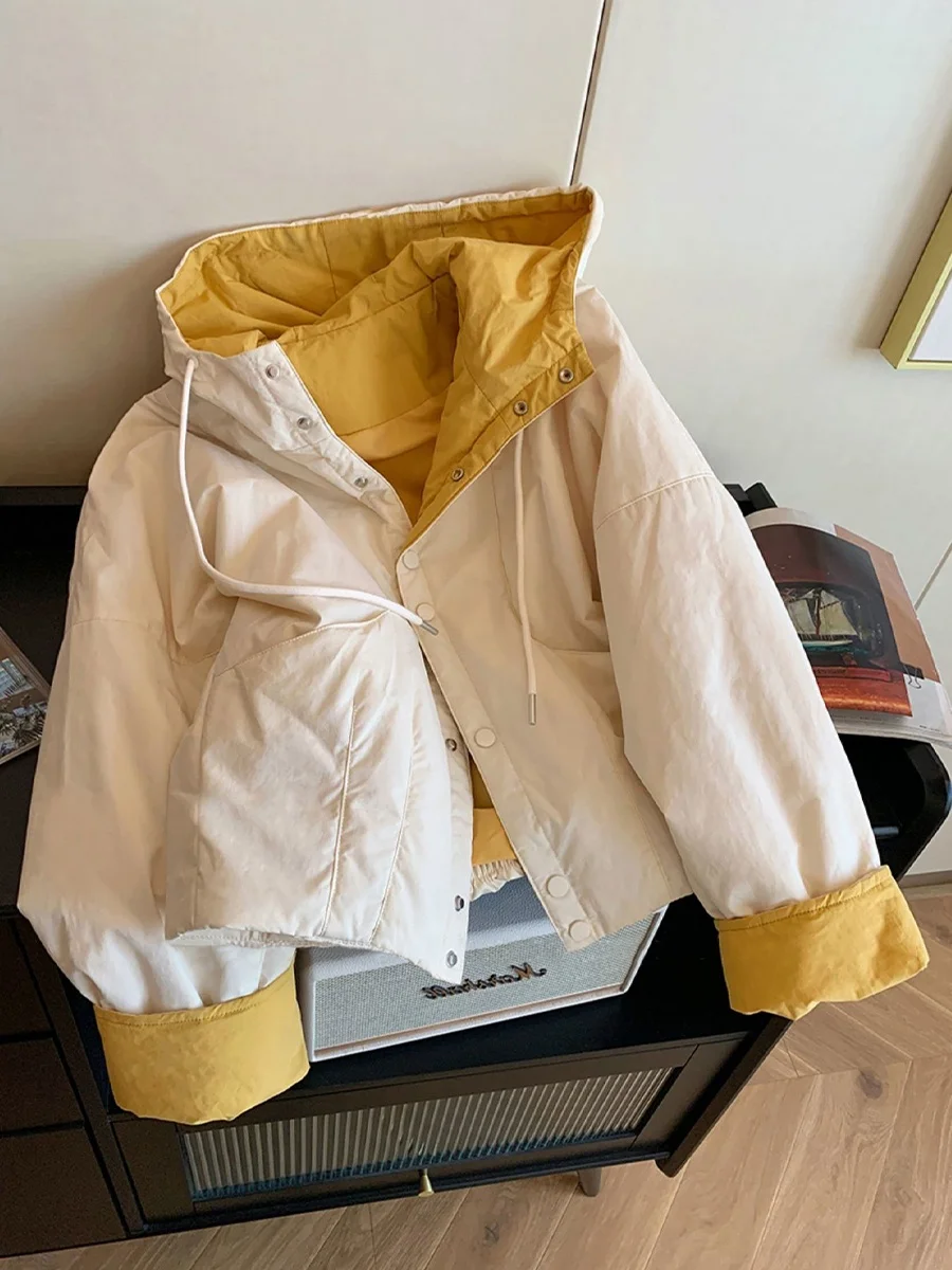 Korean Style Fashionable Anti-Aging Color Block Hooded Warm Cotton Jacket Women's Autumn Winter Loose Slimming Cotton Coat
Korean Style Fashionable Anti-Aging Color Block Hooded Warm Cotton Jacket Women's Autumn Winter Loose Slimming Cotton Coat