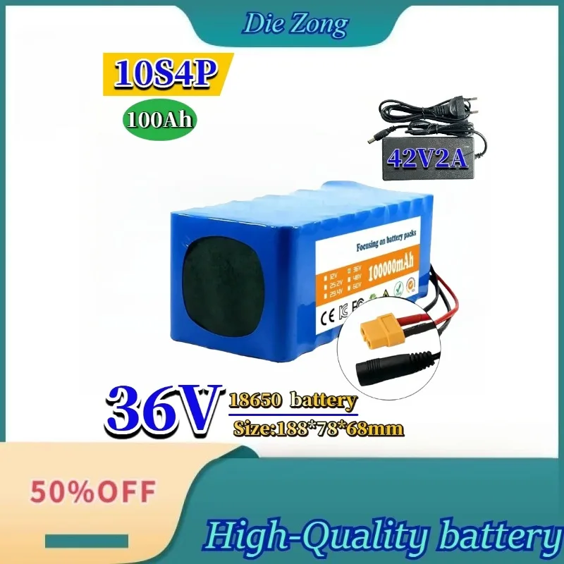 New 36V 10S4P 100Ah 18650 High-Capacity Powe Lithium Battery Pack for Electric Car Bicycle Scooter Belt 30A BMS
New 36V 10S4P 100Ah 18650 High-Capacity Powe Lithium Battery Pack for Electric Car Bicycle Scooter Belt 30A BMS