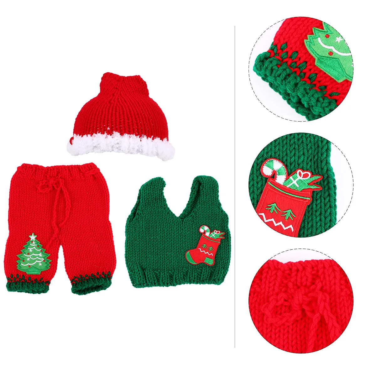 1Set Skin-Friendly Knitted Baby Photo Outfit Christmas Theme Bright Colors Handmade Newborn Photography Props 1-
1Set Skin-Friendly Knitted Baby Photo Outfit Christmas Theme Bright Colors Handmade Newborn Photography Props 1-