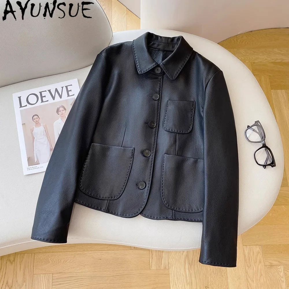 AYUNSUE Real Leather Jacket Women Spring Autumn Clothes New Black Sheepskin Leather Coat Fashion Frosted 2026 Jaqueta De Couro
AYUNSUE Real Leather Jacket Women Spring Autumn Clothes New Black Sheepskin Leather Coat Fashion Frosted 2026 Jaqueta De Couro