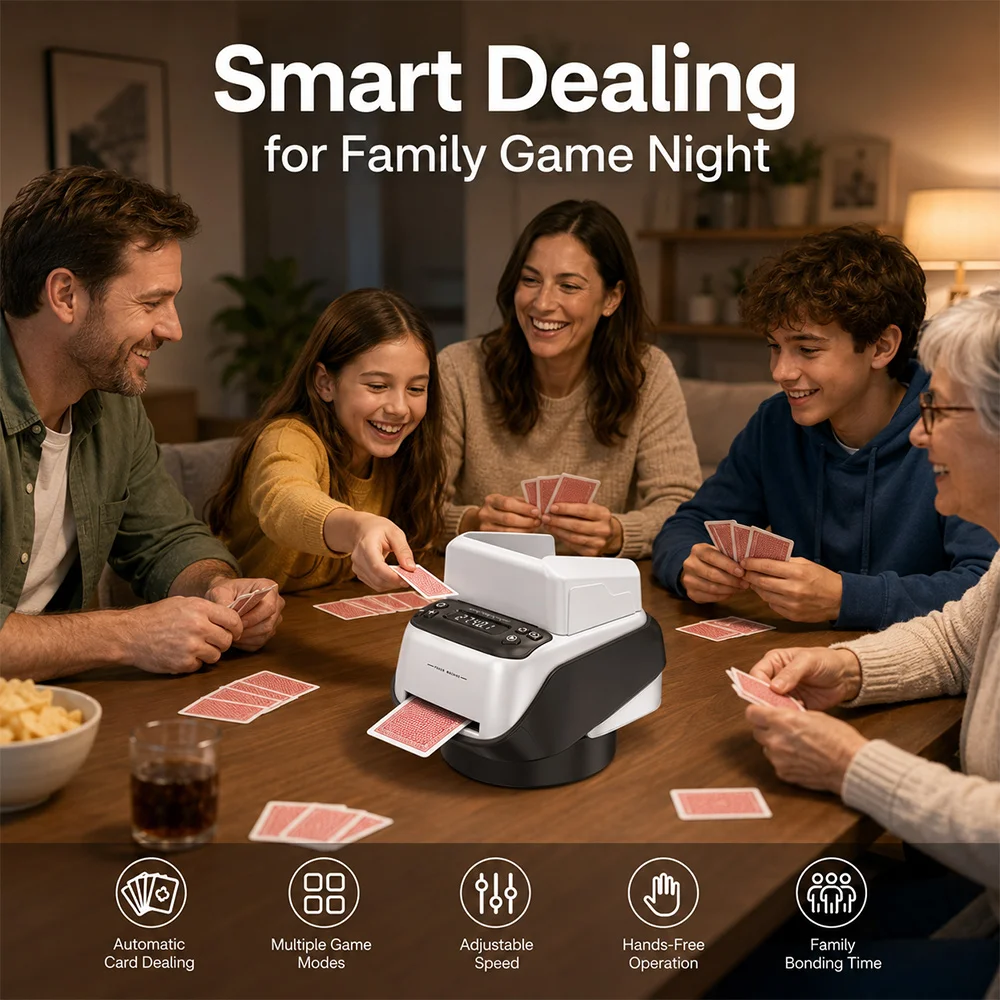360° Rotating Automatic Card Shuffle Dealer Machine 2 In 1 Playing Cards Shuffling Dealing Tool Party Poker Device
360° Rotating Automatic Card Shuffle Dealer Machine 2 In 1 Playing Cards Shuffling Dealing Tool Party Poker Device