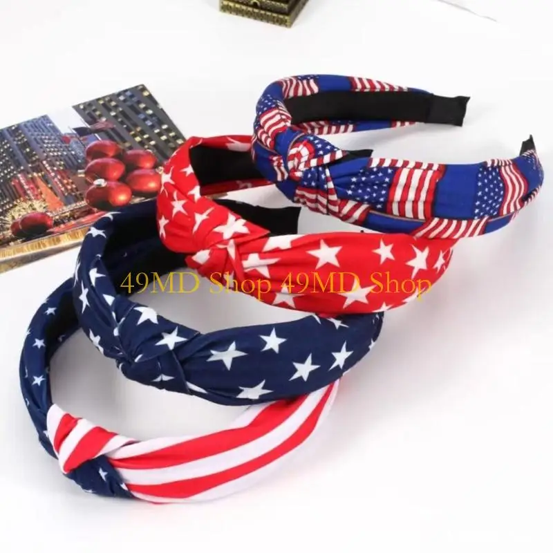49MD Adjustable Red White Blue Hairband Knot Headbands Independence Day Accessory
49MD Adjustable Red White Blue Hairband Knot Headbands Independence Day Accessory