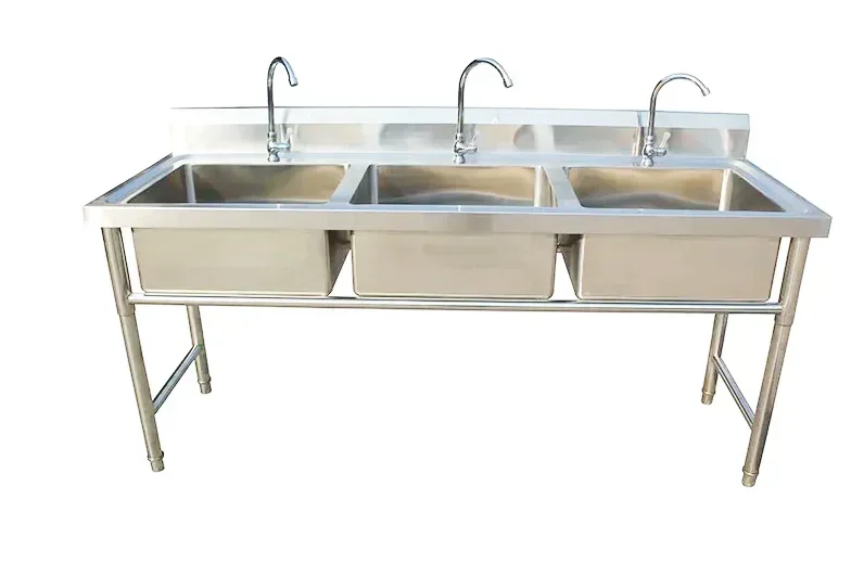 New Arrival Hot Selling Hot Sale Three-Compartment Stainless Steel Three-Bowl Commercial Sink
New Arrival Hot Selling Hot Sale Three-Compartment Stainless Steel Three-Bowl Commercial Sink
