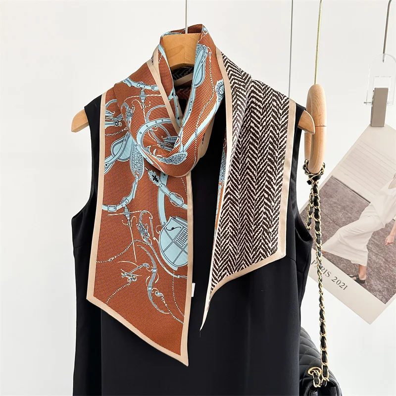 Двухслойный шелковый шарф, универсальный осенний стиль, стильный узкий длинный многофункциональный декоративный шейный платок с лентой
Двухслойный шелковый шарф, универсальный осенний стиль, стильный узкий длинный многофункциональный декоративный шейный платок с лентой