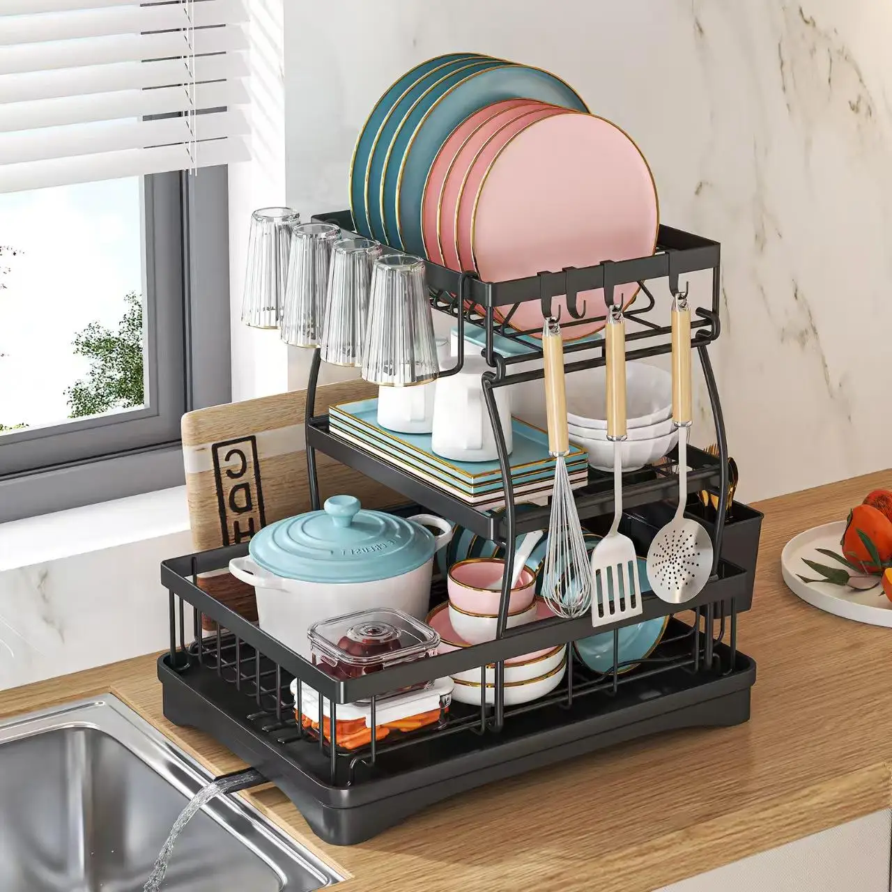 Detachable Three-Layer Rack for Kitchen Dishware Storage Modern Simple Style Stainless Steel Shelf for Utensils And Cutlery
Detachable Three-Layer Rack for Kitchen Dishware Storage Modern Simple Style Stainless Steel Shelf for Utensils And Cutlery