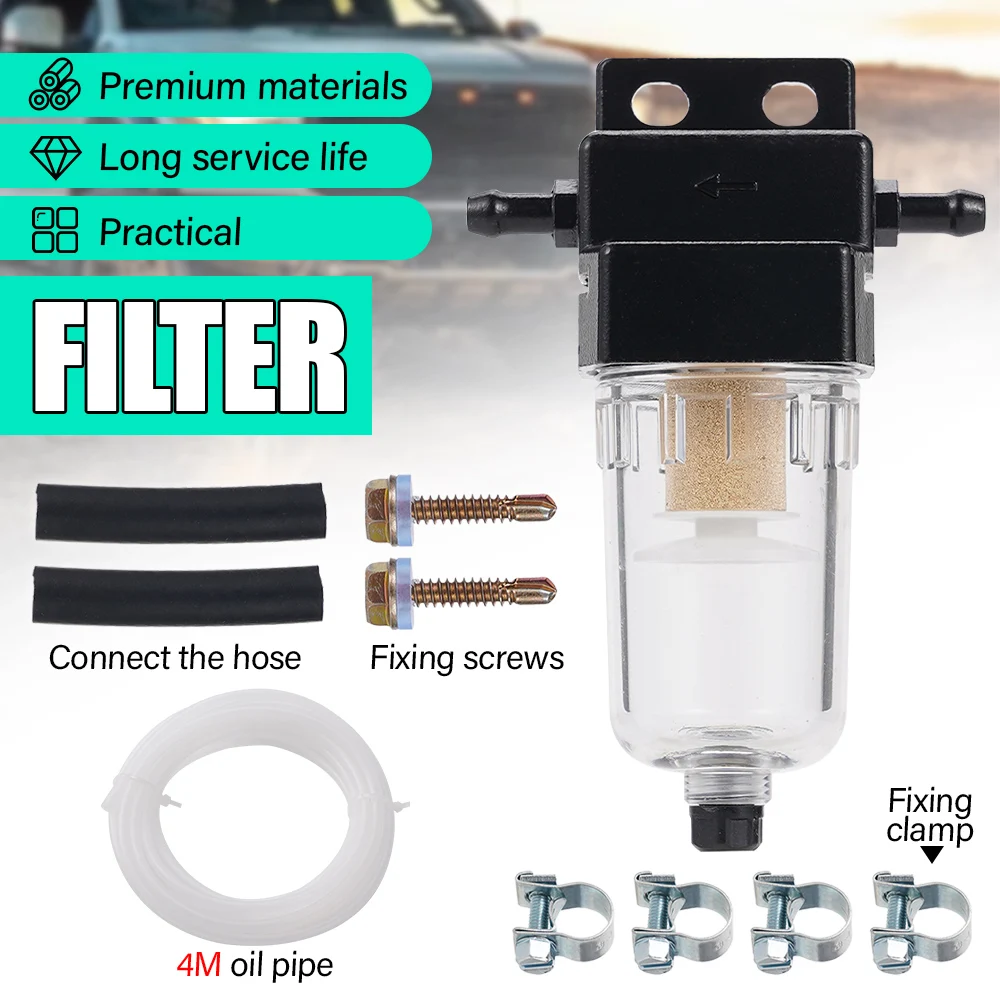 Diesel Fuel Water Separator Filter Set For 2-8KW Parking Heater 4 Meters Hose Kit Transparent Housing Car Truck Ship Universal
Diesel Fuel Water Separator Filter Set For 2-8KW Parking Heater 4 Meters Hose Kit Transparent Housing Car Truck Ship Universal