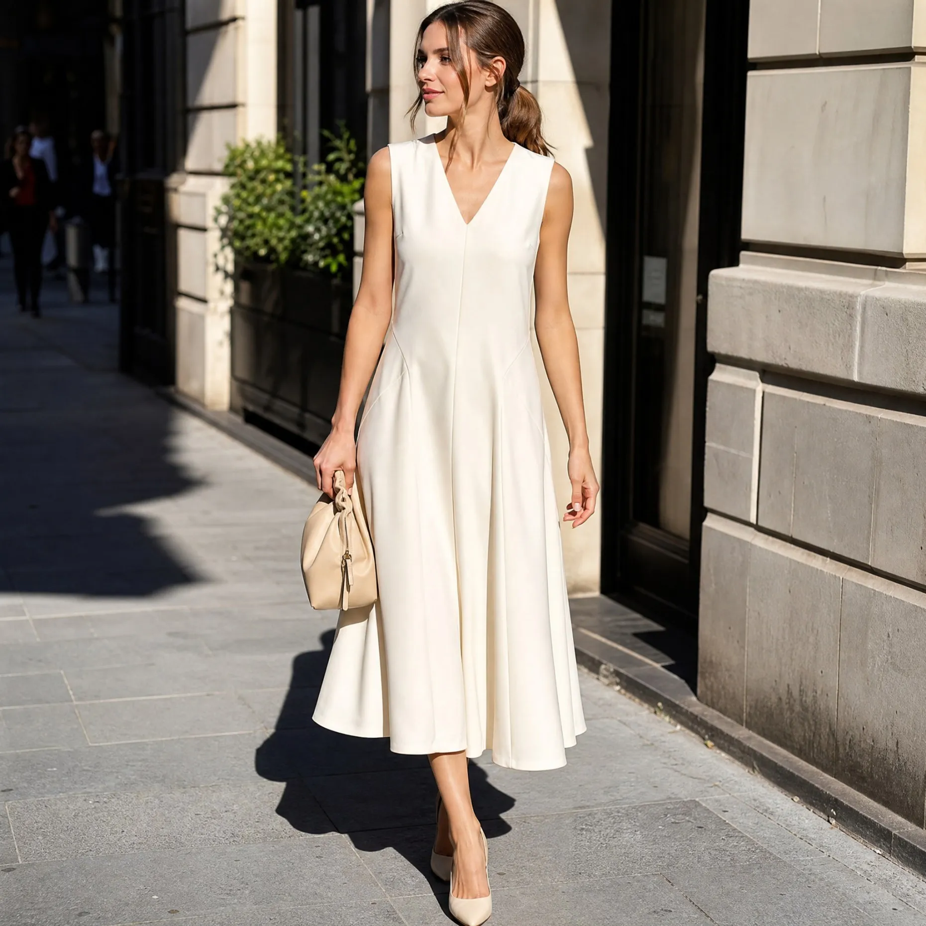 Ladies Elegant Dress Solid Color Office Midi Elegant Ladies Office Midi Dress Minimal Design Ladies European Style BC2280
Ladies Elegant Dress Solid Color Office Midi Elegant Ladies Office Midi Dress Minimal Design Ladies European Style BC2280