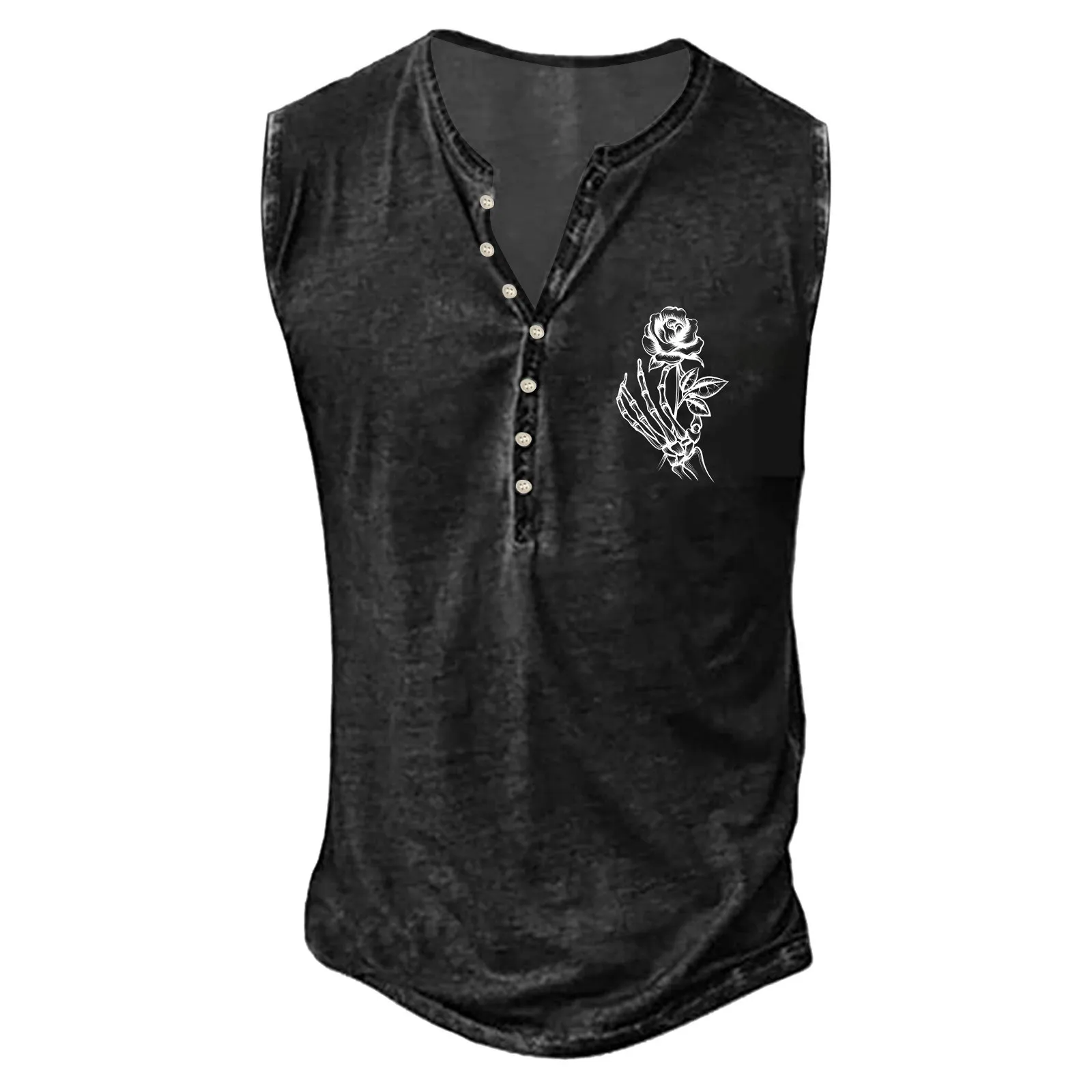Mens Summer Fashion Retro Old Basic Button Placket Small Print Sleeveless Shirt T Shirt Vest Digital Printed Button Applied Vest
Mens Summer Fashion Retro Old Basic Button Placket Small Print Sleeveless Shirt T Shirt Vest Digital Printed Button Applied Vest