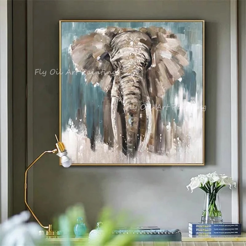 100% Handmade elephant animal thick square picture abstract Oil Painting Modern Living Room Wall Decoration Gift
100% Handmade elephant animal thick square picture abstract Oil Painting Modern Living Room Wall Decoration Gift