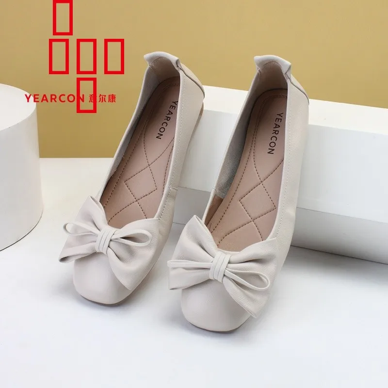 Женские туфли Yearcon на низком каблуке, без застежек, весна-осень, однотонные, с бантом, для повседневной носки, модные, кожаные, для мам
Женские туфли Yearcon на низком каблуке, без застежек, весна-осень, однотонные, с бантом, для повседневной носки, модные, кожаные, для мам