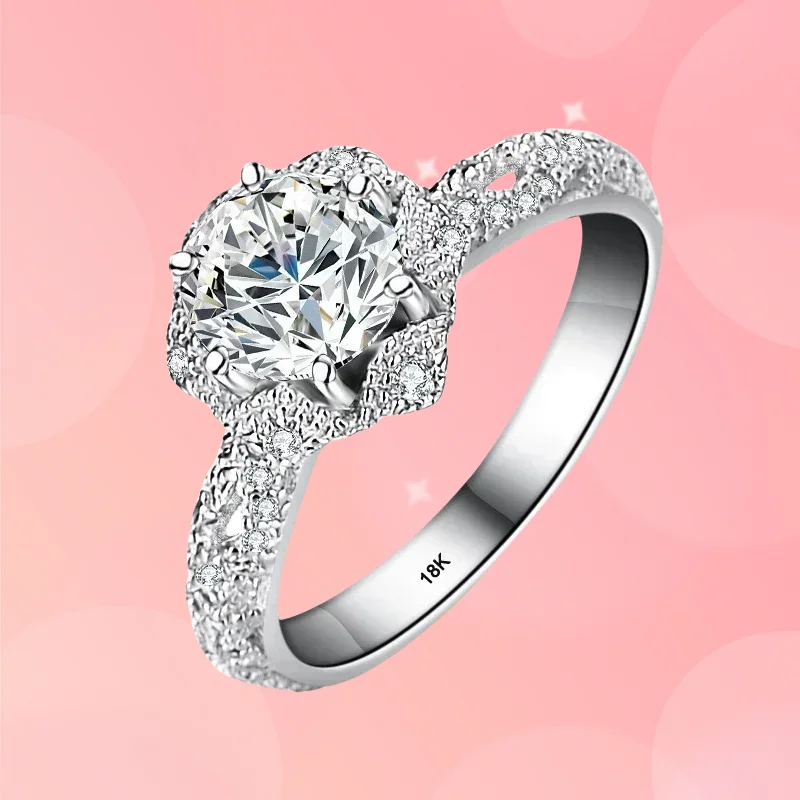 Gift Women's Luxury 18K White Gold Eternal Wedding Ring Real GRA VVS 1 Carat Moissanite Diamond Ring Fine Jewelry Bride Accessor
Gift Women's Luxury 18K White Gold Eternal Wedding Ring Real GRA VVS 1 Carat Moissanite Diamond Ring Fine Jewelry Bride Accessor