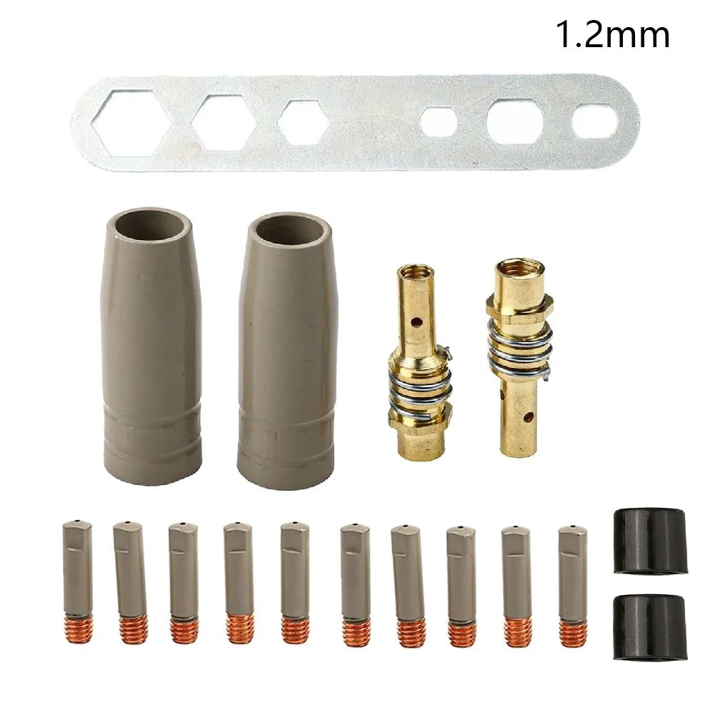 17PCS 15AK Welding Tips Kit Airless Gas Protection Nozzle 1.2mm Copper NonStick Slag Removal Electrode Clip Power Tool
17PCS 15AK Welding Tips Kit Airless Gas Protection Nozzle 1.2mm Copper NonStick Slag Removal Electrode Clip Power Tool