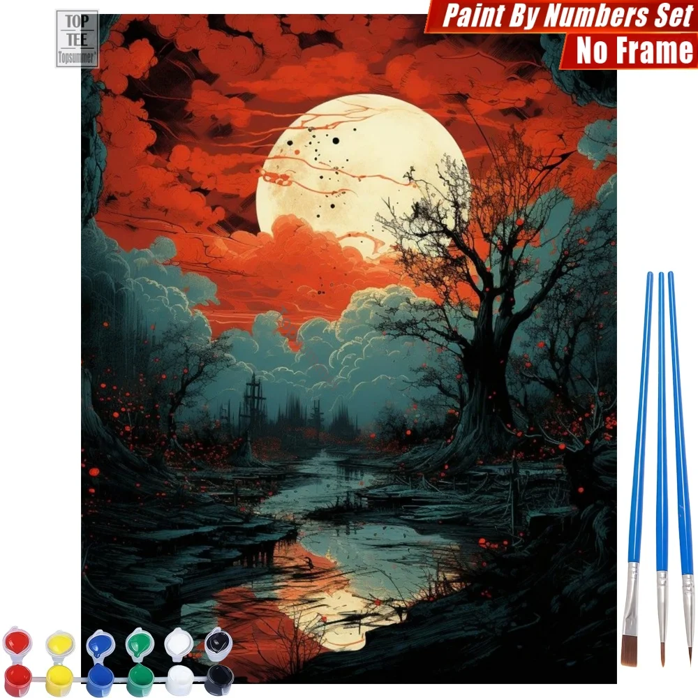 Blood moon trees Paints By Numbers Set - Desolate eerie tranquil Relaxing Activities New Year's Day Gift For Dad
Blood moon trees Paints By Numbers Set - Desolate eerie tranquil Relaxing Activities New Year's Day Gift For Dad