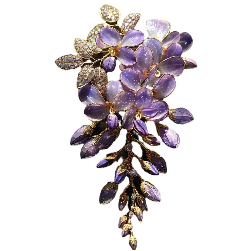 Purple Romantic Dress Accessories Corsage, Elegant Wisteria Brooch
Purple Romantic Dress Accessories Corsage, Elegant Wisteria Brooch