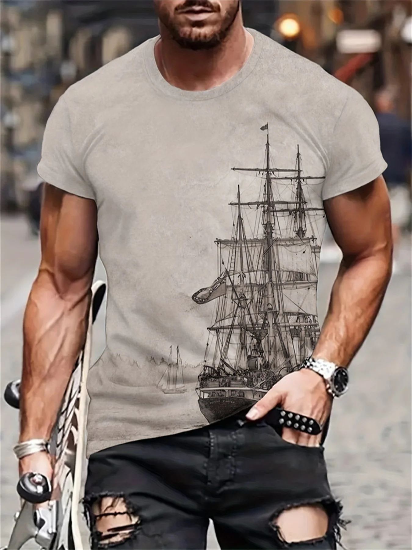 New Men's Fashion digital print sailing design outdoor sports leisure short sleeve comfortable lightweight breathable T-shirt
New Men's Fashion digital print sailing design outdoor sports leisure short sleeve comfortable lightweight breathable T-shirt