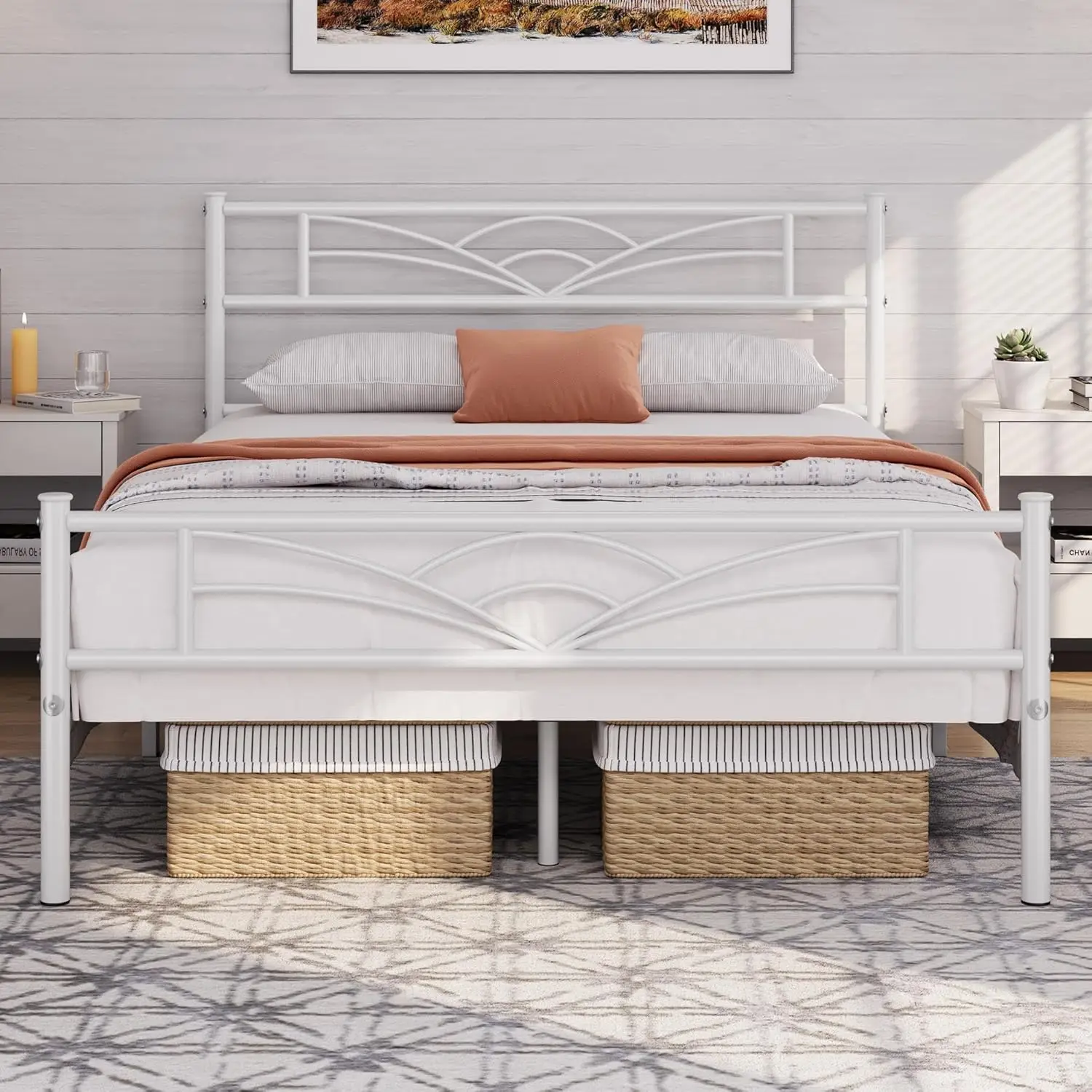 Full Size Bed Frames Metal Platform Bed Mattress Foundation with Cloud-Inspired Design Headboard/Footboard/Ample, Customized
Full Size Bed Frames Metal Platform Bed Mattress Foundation with Cloud-Inspired Design Headboard/Footboard/Ample, Customized