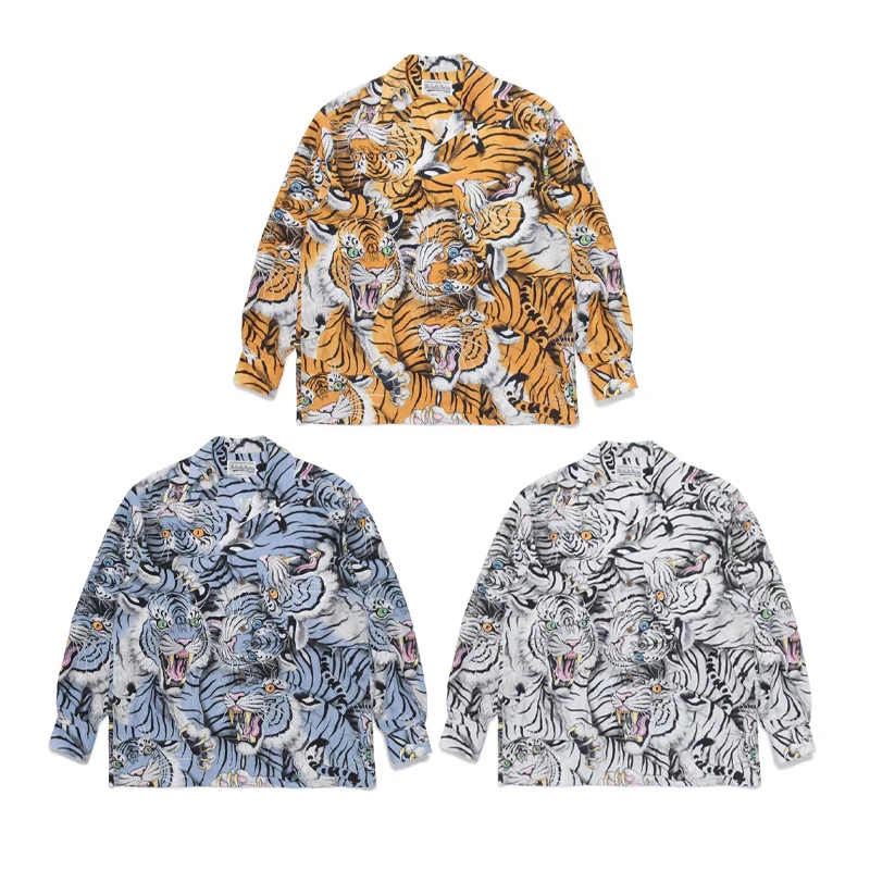 Tiger Pattern Full Print WACK Hawaii Long Sleeve Shirts Men Woman Good Quality Spring Summer Lapel Top Tee
Tiger Pattern Full Print WACK Hawaii Long Sleeve Shirts Men Woman Good Quality Spring Summer Lapel Top Tee