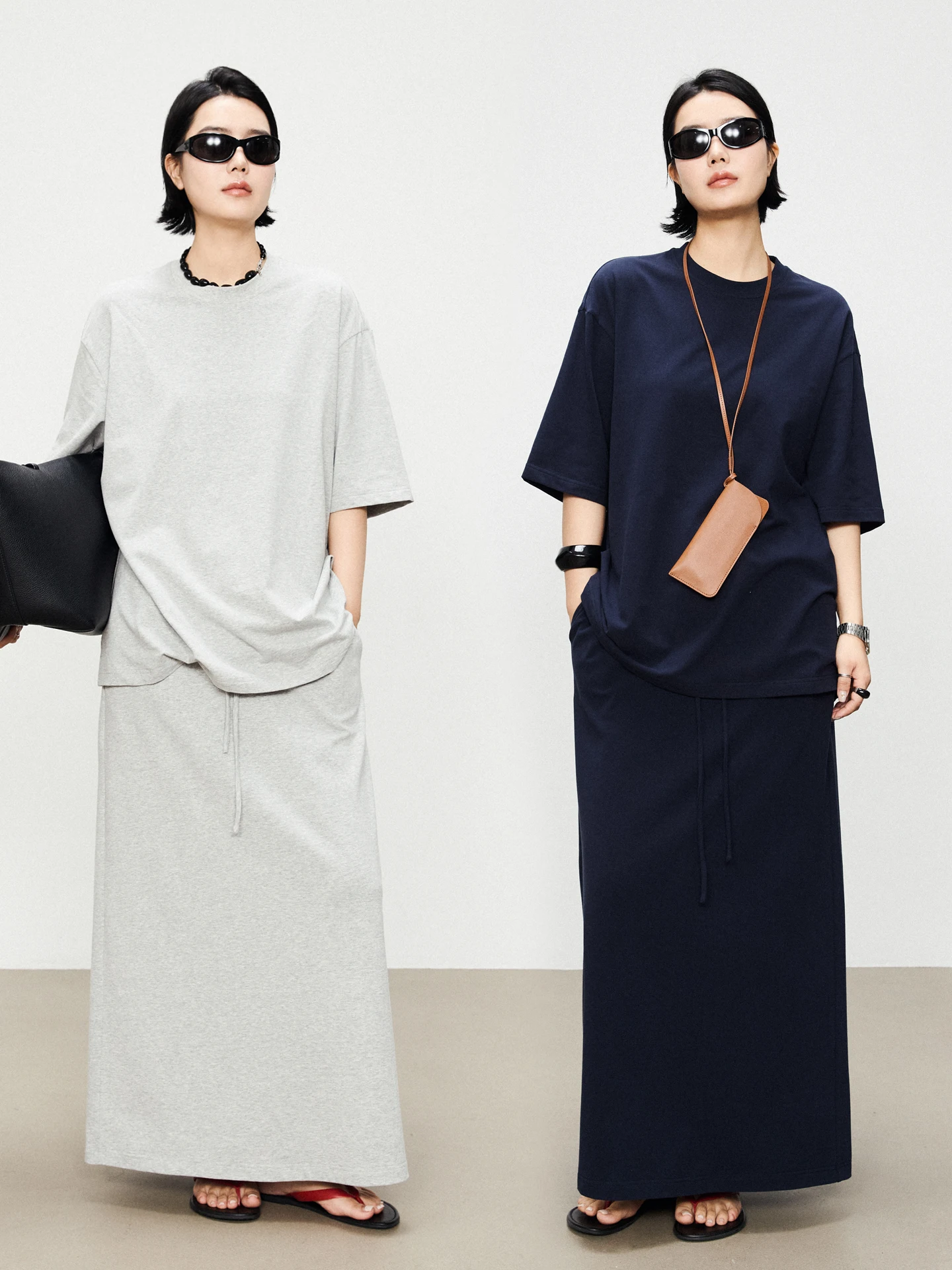 MARRYHER Cotton High Elasticity round Neck Short Sleeve T-Shirt Set Loose Fit Women's Skirt Comfortable Spring Series
MARRYHER Cotton High Elasticity round Neck Short Sleeve T-Shirt Set Loose Fit Women's Skirt Comfortable Spring Series