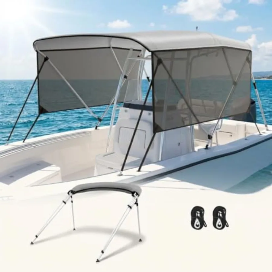 Boat Bimini Top with 2 Removable Side Curtains 6'L×46" H×79"-84" W Bimini Tops for Boats 90% UV-Block Marine Canopy 2 Rear Supp
Boat Bimini Top with 2 Removable Side Curtains 6'L×46" H×79"-84" W Bimini Tops for Boats 90% UV-Block Marine Canopy 2 Rear Supp