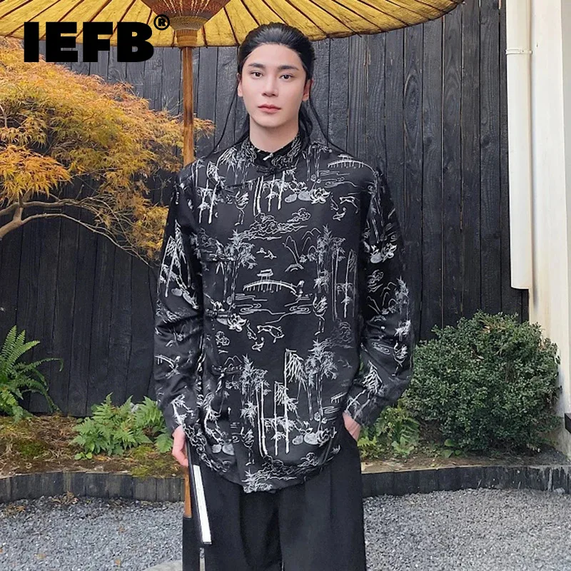 IEFB Spring Summer Shirt New Chinese Style Stand Neck Frog Long Sleeve Men's Shirts Single Breasted Printing 2024 Fashion 9C5405
IEFB Spring Summer Shirt New Chinese Style Stand Neck Frog Long Sleeve Men's Shirts Single Breasted Printing 2024 Fashion 9C5405