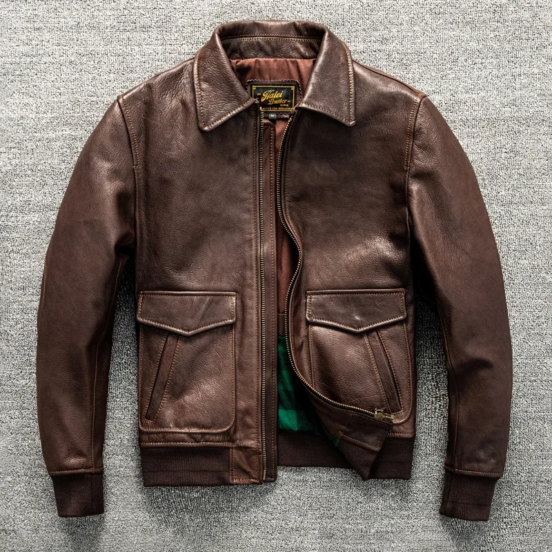 DINADD Slim Fit Motorcycle Jacket Men's Short G1 Flight Suit Head Layer Mixed Sheepskin Leather Coat
DINADD Slim Fit Motorcycle Jacket Men's Short G1 Flight Suit Head Layer Mixed Sheepskin Leather Coat