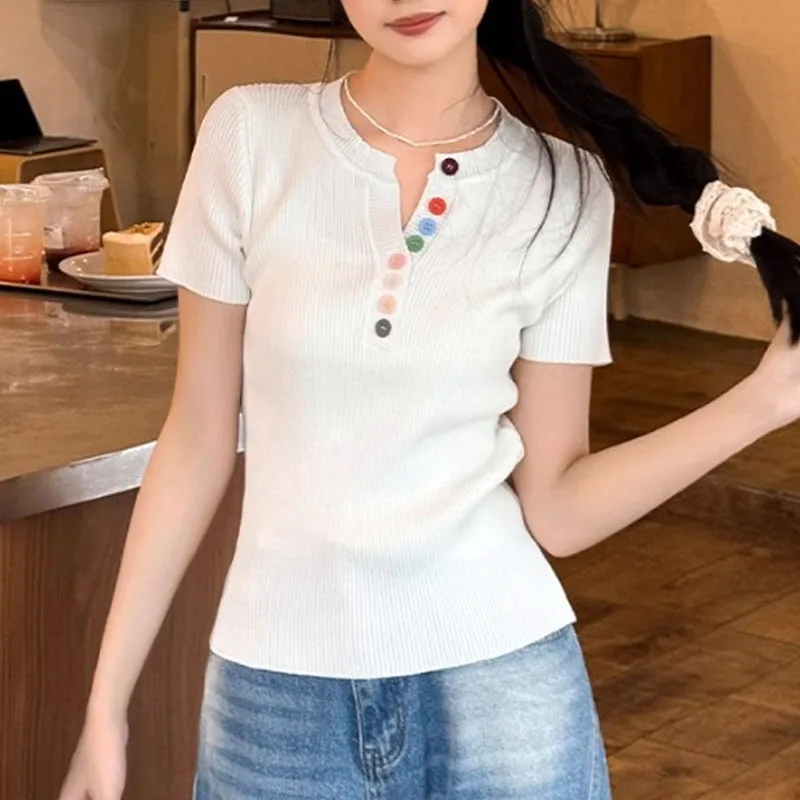 Sueter Feminino Black Short Sleeve Knitted Sweater Women Pullovers New Summer O-Neck Knit Sweater Pullover Women Tops Knitwears
Sueter Feminino Black Short Sleeve Knitted Sweater Women Pullovers New Summer O-Neck Knit Sweater Pullover Women Tops Knitwears