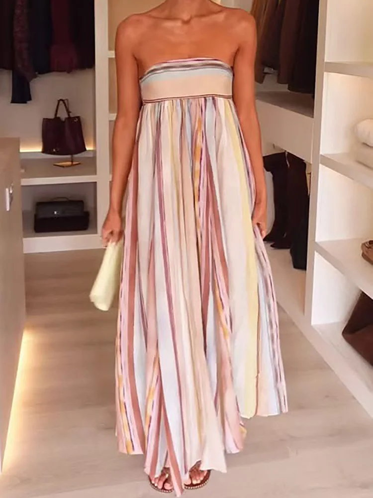 Summer Women Patchwork Print Party Dress Holiday Sleeveless Elegant Simple Maxi Dress 2026 Sexy Strapless Backless Ladies Dress
Summer Women Patchwork Print Party Dress Holiday Sleeveless Elegant Simple Maxi Dress 2026 Sexy Strapless Backless Ladies Dress