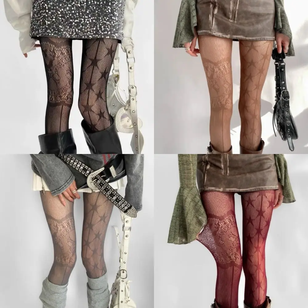 Y2k Female Sexy Silk Stockings Ultra-thin Breathable Lace Fishnet Stockings Five-pointed Star Print High-waisted Mesh Pantyhose
Y2k Female Sexy Silk Stockings Ultra-thin Breathable Lace Fishnet Stockings Five-pointed Star Print High-waisted Mesh Pantyhose