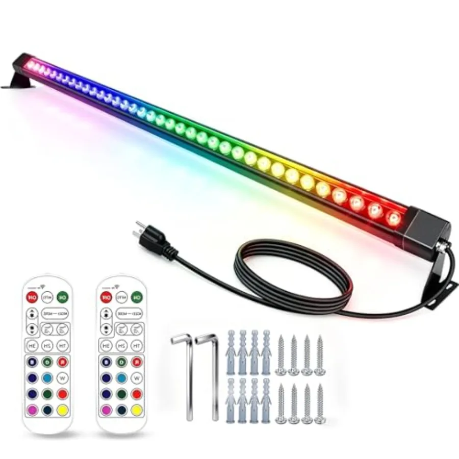 LED Wall Washer Light, 72W 40Inch RGB Outdoor Wall Washer Light, 120V Waterproof Dimmable with Controller, Plug-in, 1 Pack
LED Wall Washer Light, 72W 40Inch RGB Outdoor Wall Washer Light, 120V Waterproof Dimmable with Controller, Plug-in, 1 Pack