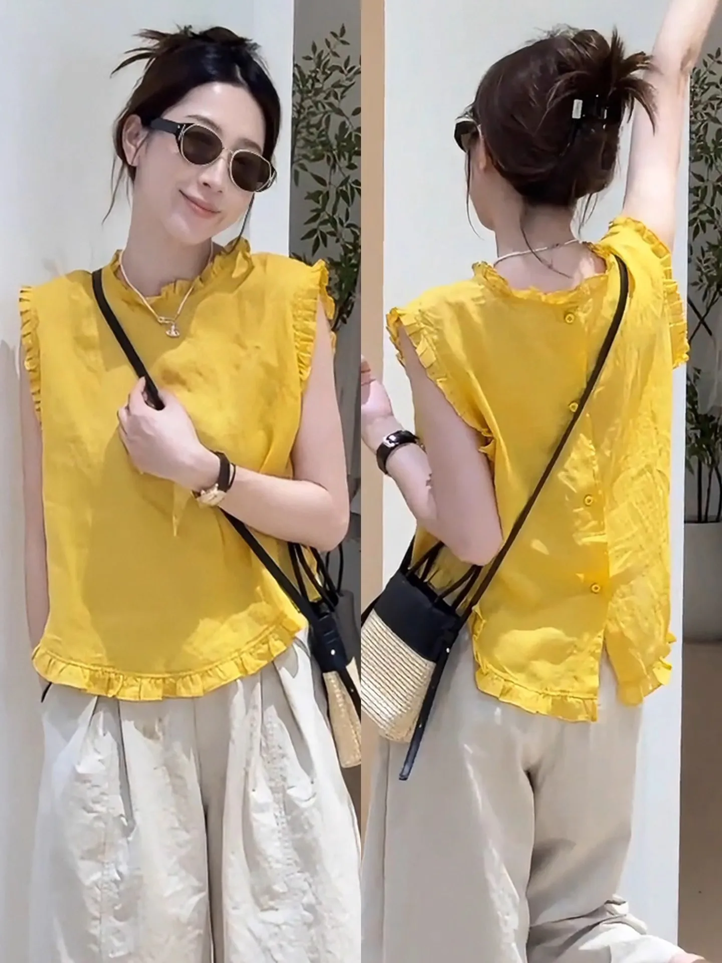 Летний тонкий шелковый топ с круглым вырезом, новый уникальный красивый женский топ в корейском стиле, свободный крой, для повседневной носки
Летний тонкий шелковый топ с круглым вырезом, новый уникальный красивый женский топ в корейском стиле, свободный крой, для повседневной носки