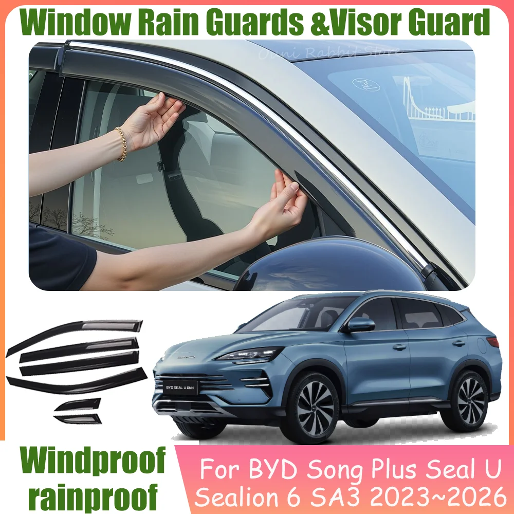 For BYD Song Plus Seal U Sealion 6 SA3 2023~2026 Car Window Sunshade Rain Guards Side Window Visor Guard Rain Cover Accessories
For BYD Song Plus Seal U Sealion 6 SA3 2023~2026 Car Window Sunshade Rain Guards Side Window Visor Guard Rain Cover Accessories