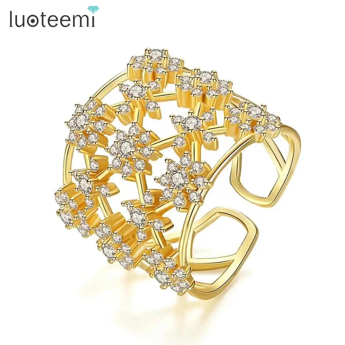 LUOTEEMI Brand Hollow Mesh Thick Rings for Women Cubic Zirconia Small Flowers Fashion Statement Jewelry Dating Party Gifts
LUOTEEMI Brand Hollow Mesh Thick Rings for Women Cubic Zirconia Small Flowers Fashion Statement Jewelry Dating Party Gifts