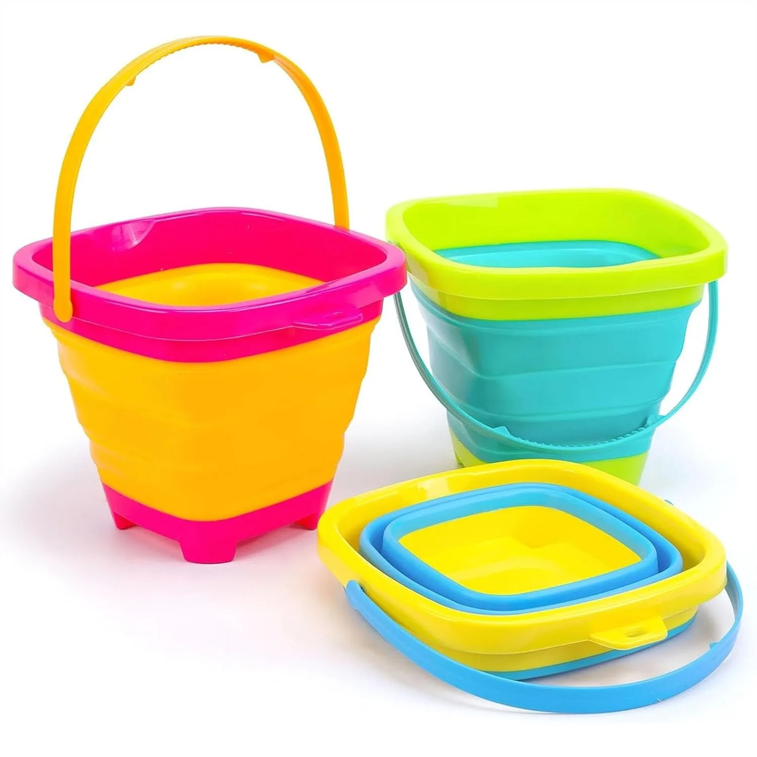 3-Pack Foldable Pail Bucket, 2L Silicone Collapsible Bucket for Kids, Beach Toys for Summer Fun, Camping Gear
3-Pack Foldable Pail Bucket, 2L Silicone Collapsible Bucket for Kids, Beach Toys for Summer Fun, Camping Gear