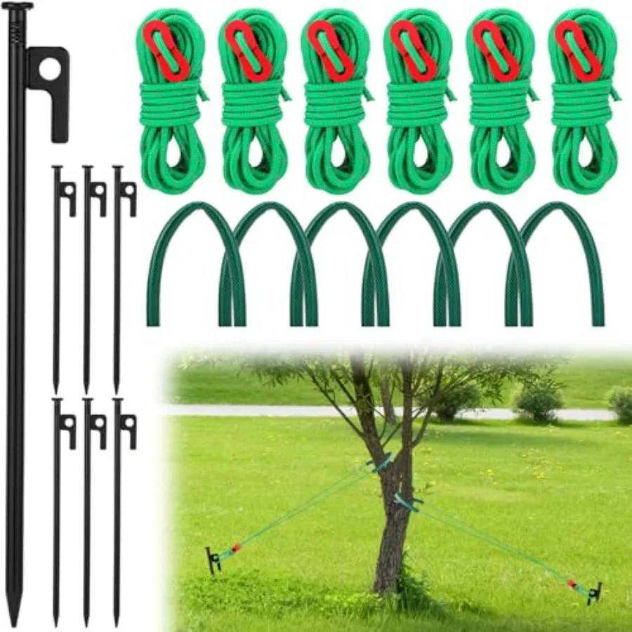 18 Pcs Heavy Duty Tree Stake Kits Stake and Support for Young Leaning Tree Anchor Straightening Kit, 12'' Wear Protection Suppo
18 Pcs Heavy Duty Tree Stake Kits Stake and Support for Young Leaning Tree Anchor Straightening Kit, 12'' Wear Protection Suppo