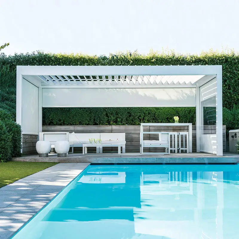 Large Villa Anodized Surface Anti Rust Swimming Pool Pavilion Outdoor UV Protective Aluminum Pergola Leisure Rainproof Gazebo
Large Villa Anodized Surface Anti Rust Swimming Pool Pavilion Outdoor UV Protective Aluminum Pergola Leisure Rainproof Gazebo