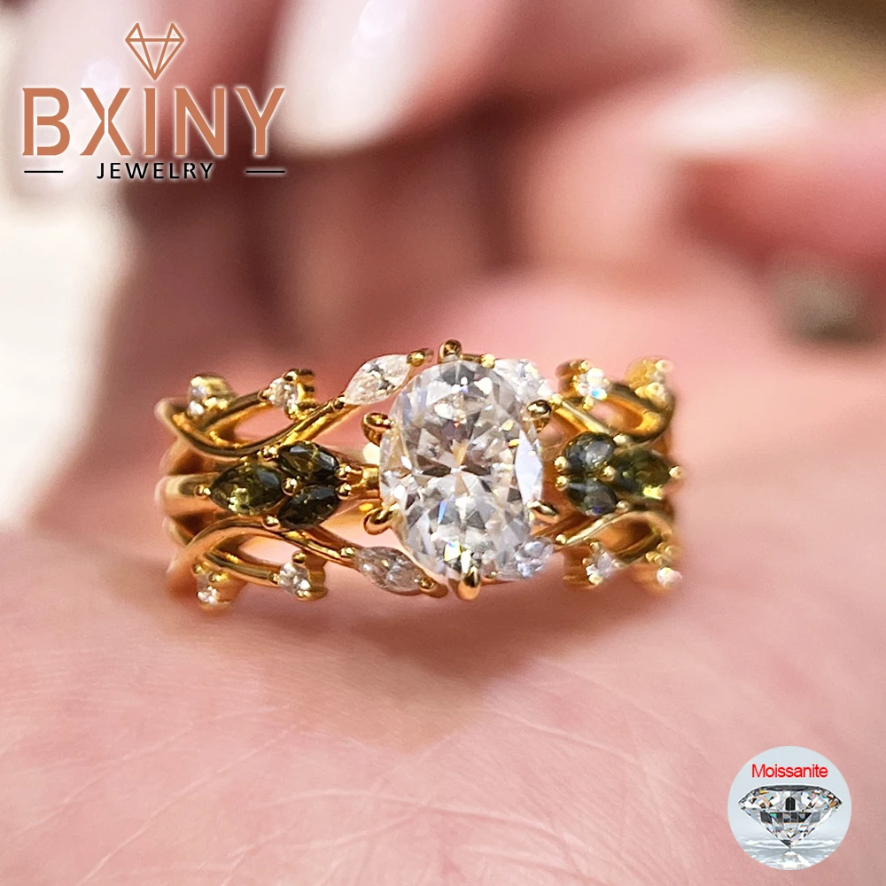 BXINY 1.5CT Oval Cut Moissanite Ring 100%S925 Silver Plate 18K Gold for Women Vine Leaves Diamond Wedding Band Gift Fine Jewelry
BXINY 1.5CT Oval Cut Moissanite Ring 100%S925 Silver Plate 18K Gold for Women Vine Leaves Diamond Wedding Band Gift Fine Jewelry