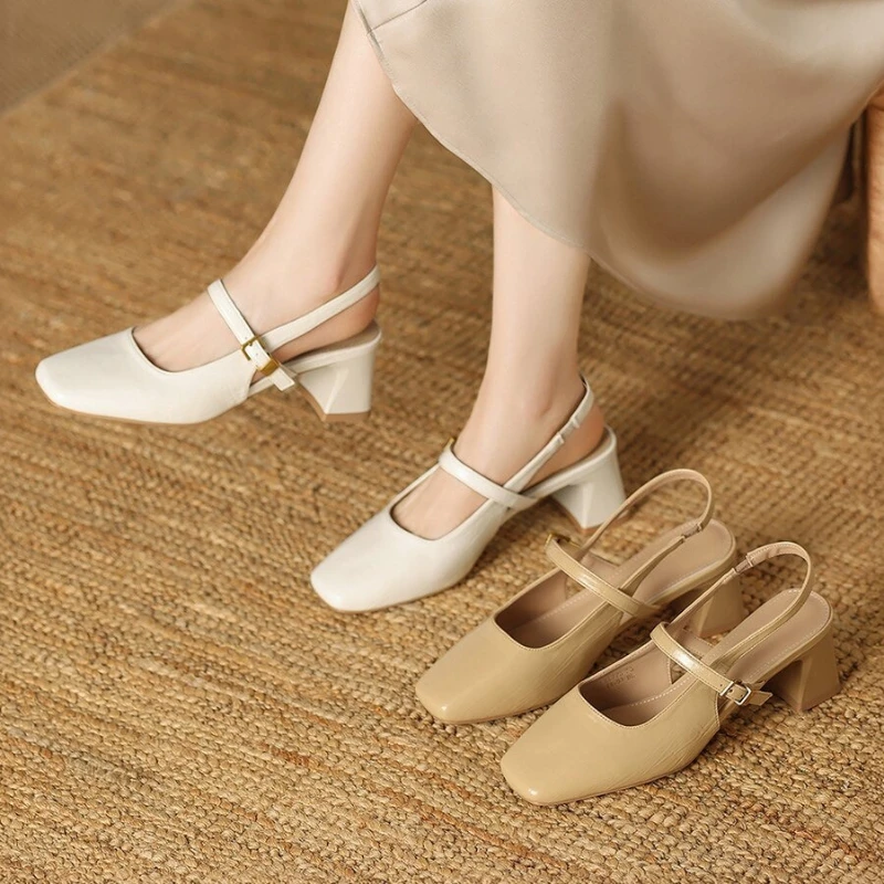 Vintage Women Slingback Sandals Fashion Cover Toe Thick Heel Shoes Summer Ladies Elegant Buckle Strap Evening Party Sandalias
Vintage Women Slingback Sandals Fashion Cover Toe Thick Heel Shoes Summer Ladies Elegant Buckle Strap Evening Party Sandalias
