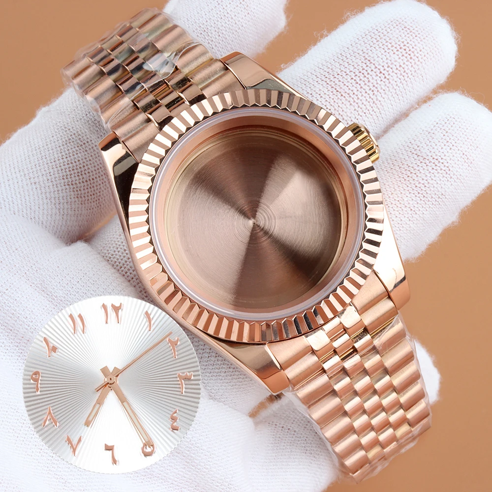 NH35 Case 39mm/36mm Gold Sapphire Glass Watch Case Fit Datejust NH35 NH36 Movement Dial Hands Stainless Steel Jubilee Watchbands
NH35 Case 39mm/36mm Gold Sapphire Glass Watch Case Fit Datejust NH35 NH36 Movement Dial Hands Stainless Steel Jubilee Watchbands