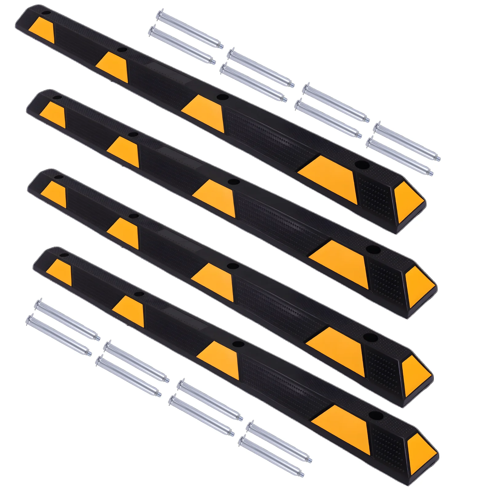 72in Garage Floor Stopper W/ Yellow Reflective Stripes High-Visibility Tire Blocks with Bolt Installation for Home Wall Driveway
72in Garage Floor Stopper W/ Yellow Reflective Stripes High-Visibility Tire Blocks with Bolt Installation for Home Wall Driveway