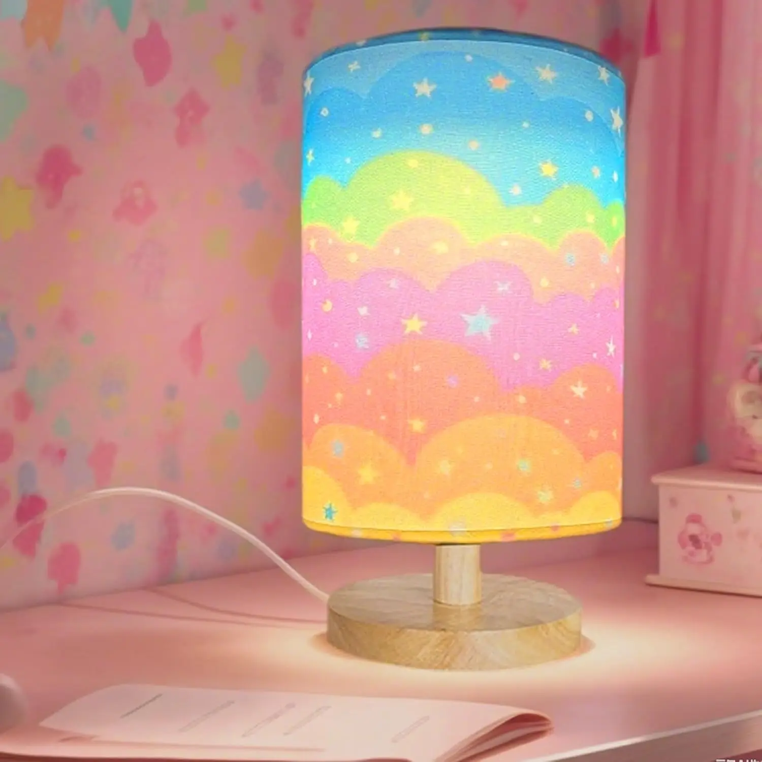 Kids Rainbow Lamp for Bedroom, 3-Level Dimmable Wood Base with Flaxen Shade, Nightstand Desk Lamp, Gift for Girls
Kids Rainbow Lamp for Bedroom, 3-Level Dimmable Wood Base with Flaxen Shade, Nightstand Desk Lamp, Gift for Girls