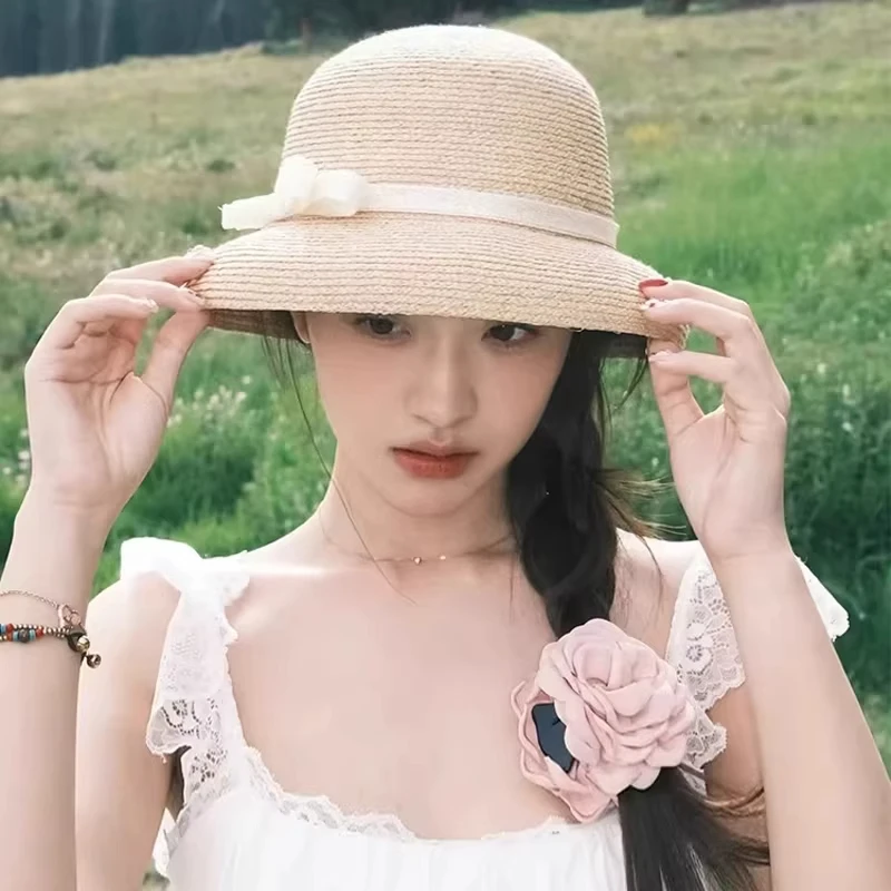 Fujii Shu Summer Beach Vacation Style Sun Protection Straw Hat Hepburn Style Bucket Hat Women's Fashion Large Size Casual Wear
Fujii Shu Summer Beach Vacation Style Sun Protection Straw Hat Hepburn Style Bucket Hat Women's Fashion Large Size Casual Wear