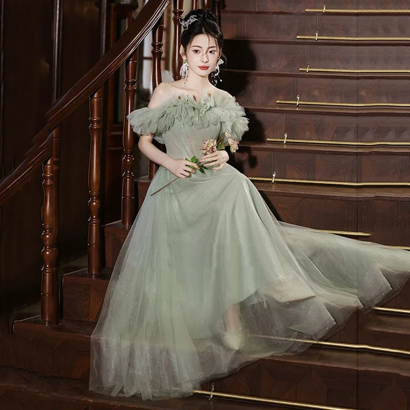 Вечернее платье на одно плечо для женщин, зеленые аппликации, тюлевые платья для выпускного вечера без рукавов, элегантные облегающие вечерние платья трапециевидной формы
Вечернее платье на одно плечо для женщин, зеленые аппликации, тюлевые платья для выпускного вечера без рукавов, элегантные облегающие вечерние платья трапециевидной формы