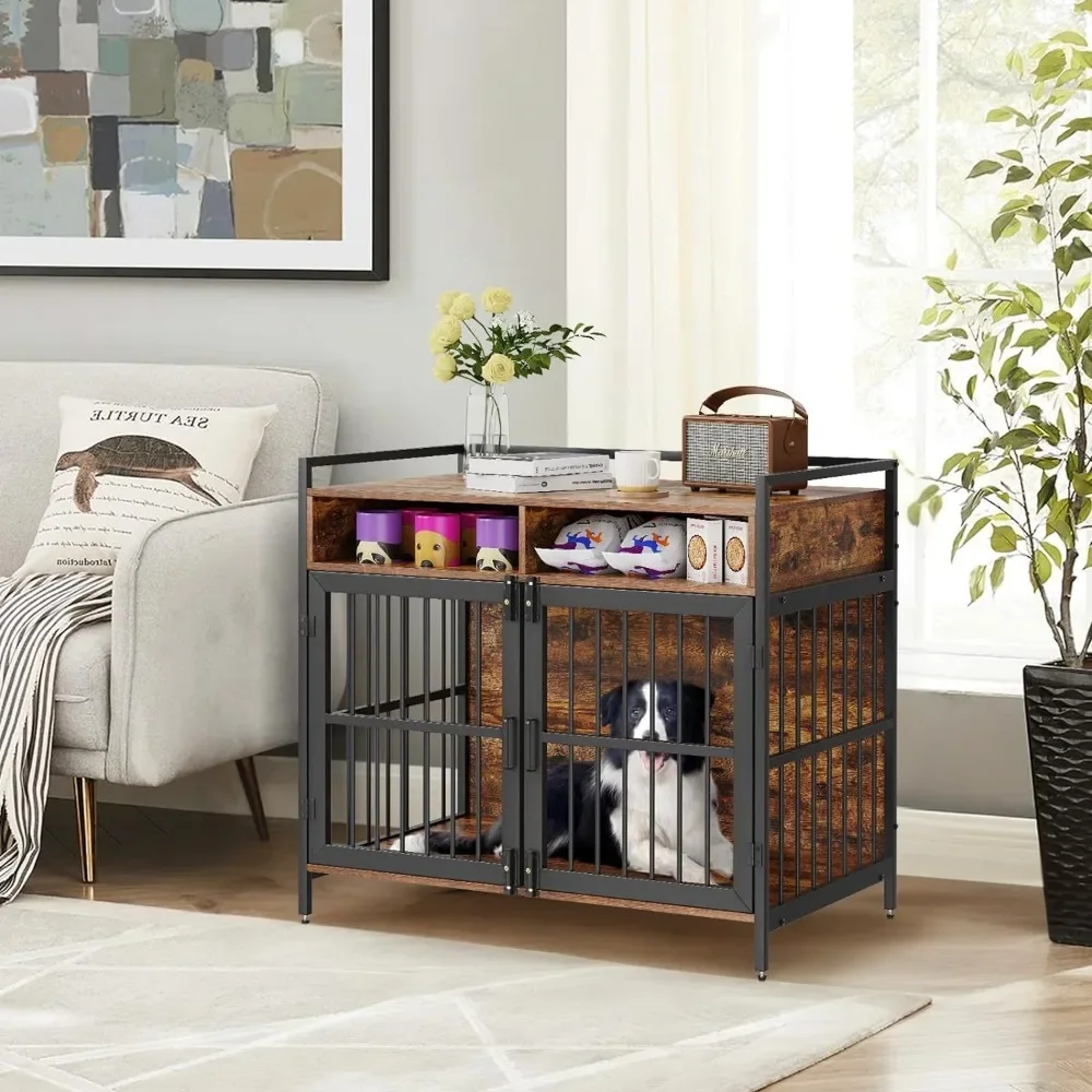 41 Inch Dog Crate Furniture Large Breed With Double Doors Little Houses for Dogs Hold Up to 70 Lbs Houses & Habitats Dog's House
41 Inch Dog Crate Furniture Large Breed With Double Doors Little Houses for Dogs Hold Up to 70 Lbs Houses & Habitats Dog's House