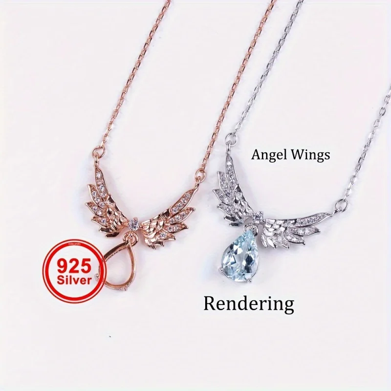 7x9mm pear prong pendant settings necklace angel wing rose Golden solid 925 sterling silver charm bezel tray for DIY pendant
7x9mm pear prong pendant settings necklace angel wing rose Golden solid 925 sterling silver charm bezel tray for DIY pendant