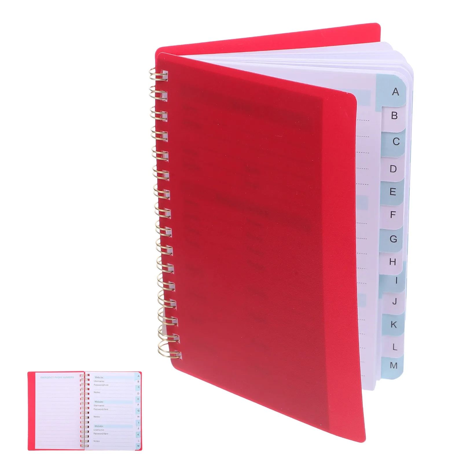 Password Book Spiral A6 with Alphabetical Tabs Hardcover Password Notebook for Seniors Small Address Log Book and Username
Password Book Spiral A6 with Alphabetical Tabs Hardcover Password Notebook for Seniors Small Address Log Book and Username