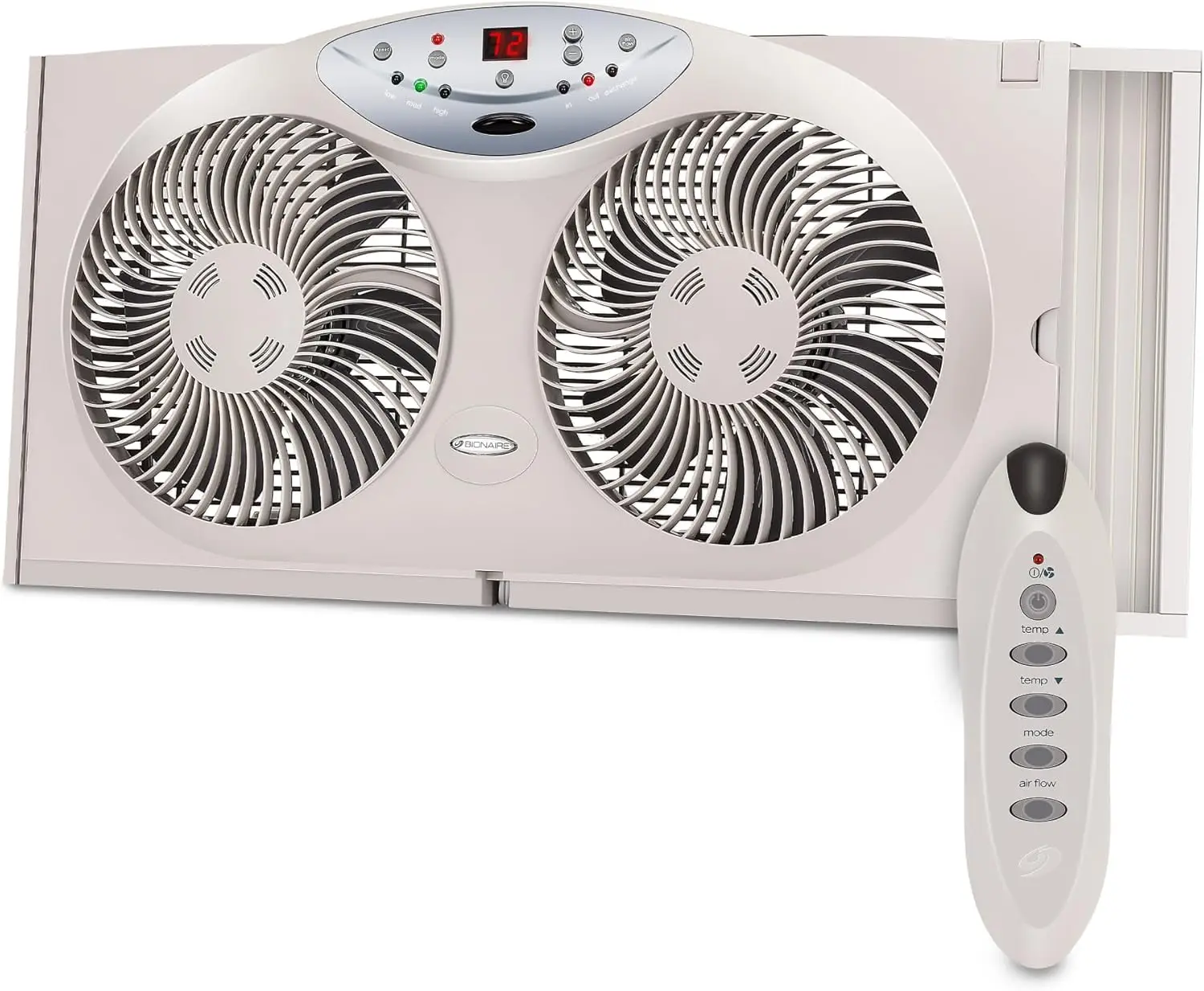 Reversible Window Fan with 3 Speeds, Thermostat, Remote - Fits 24-36" Windows, No Assembly
Reversible Window Fan with 3 Speeds, Thermostat, Remote - Fits 24-36" Windows, No Assembly