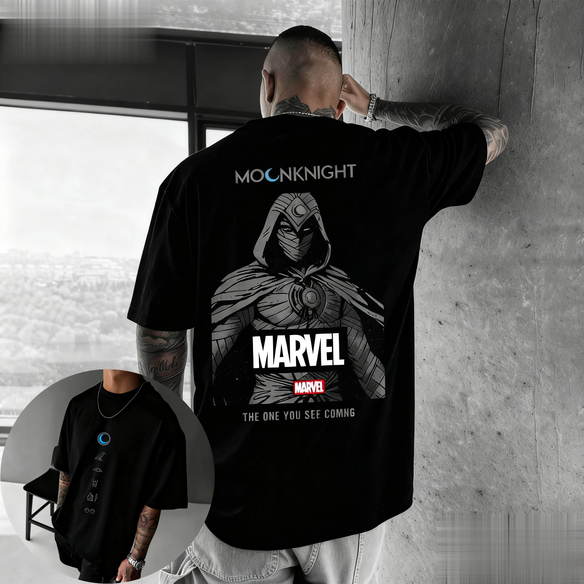 Новинка 2026 года: Футболка Marvel Moon Knight с принтом, мужская, летняя, в стиле супергероев, уличная мода, манга-принт, хит продаж
Новинка 2026 года: Футболка Marvel Moon Knight с принтом, мужская, летняя, в стиле супергероев, уличная мода, манга-принт, хит продаж